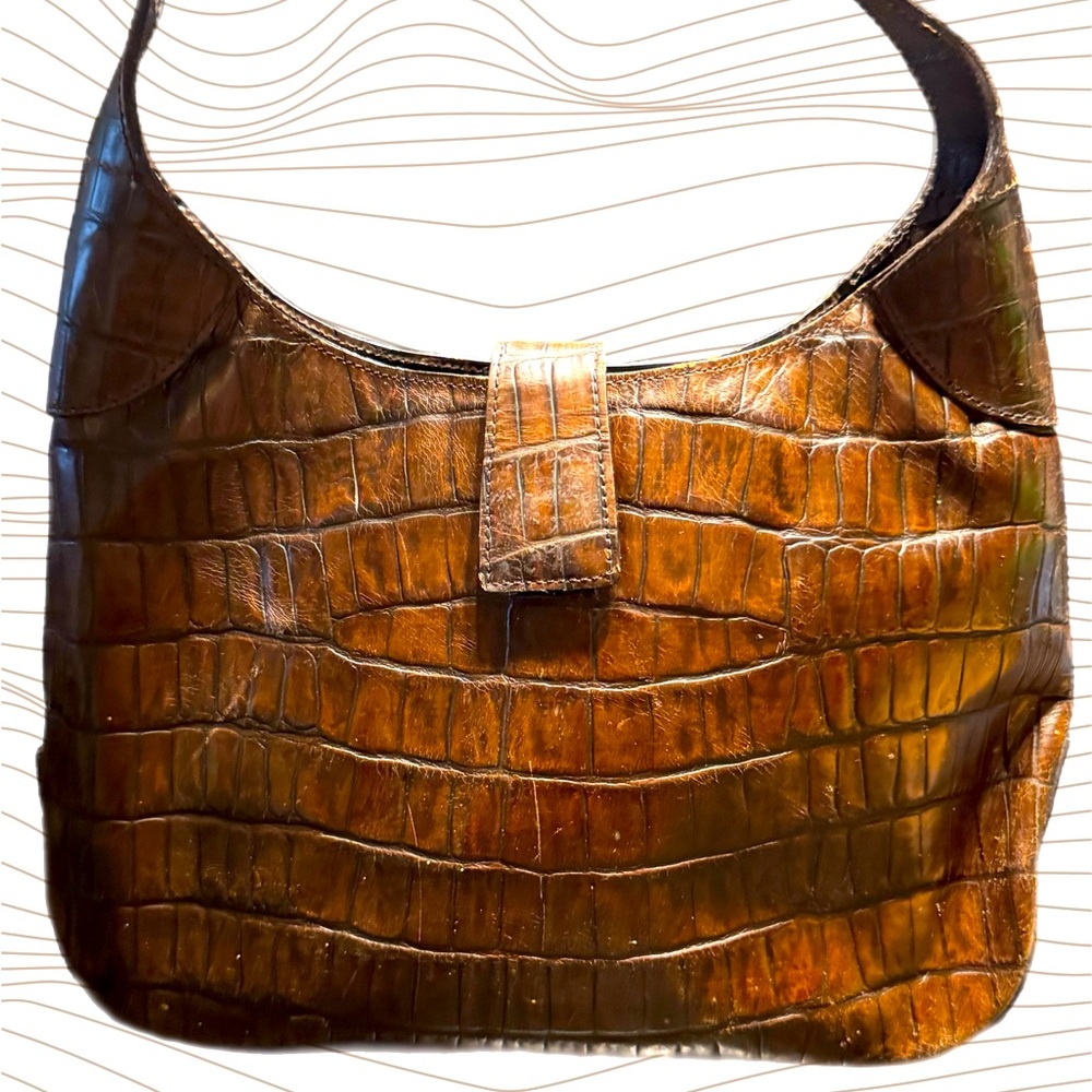 •Vintage |Joan and David| Brown Hobo Shoulder Bag Purse Made In Italy